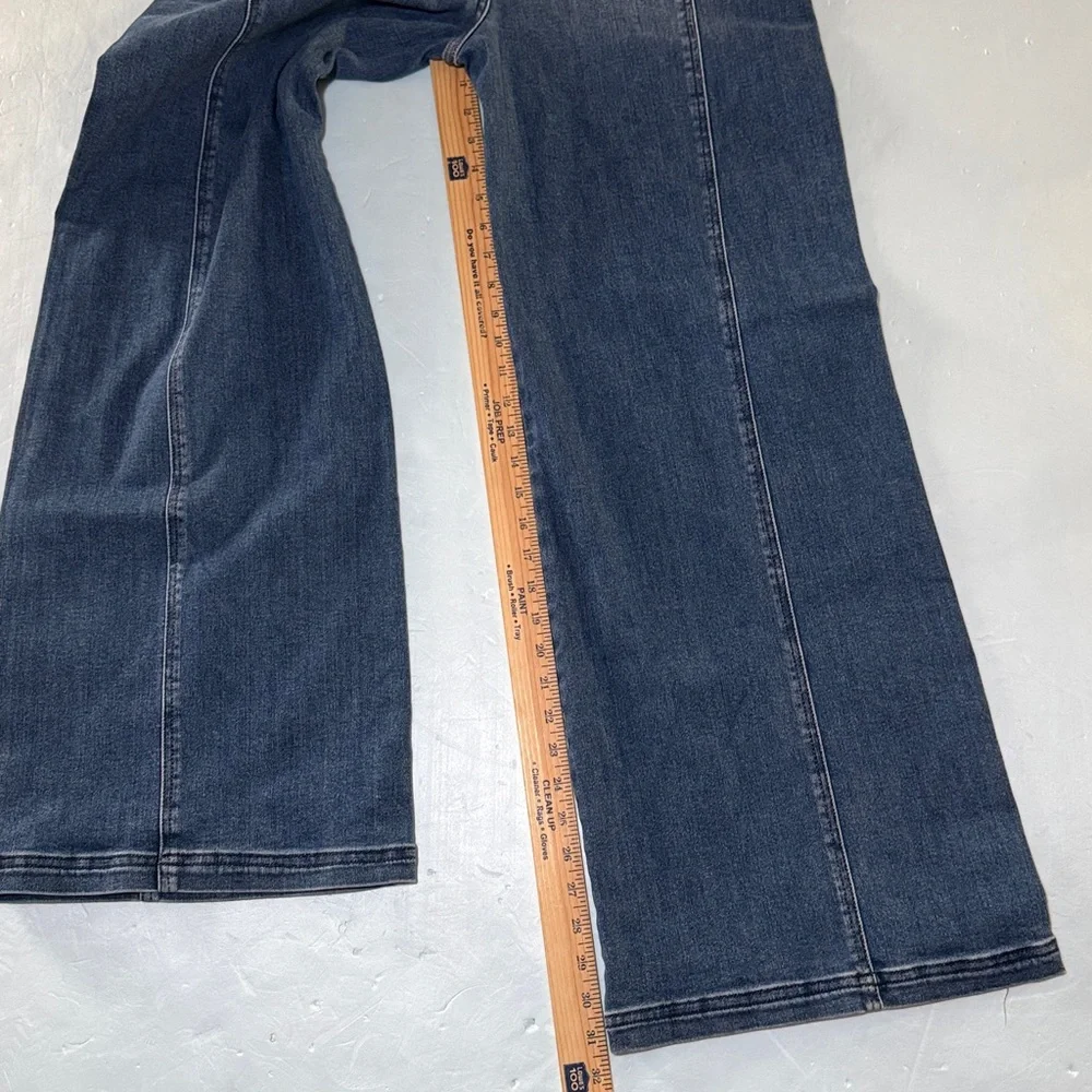 RISEN Wide Leg Jeans Sz XL 15 / 32 PW21536 High Rise Flare Pintuck Front NEW - Picture 9 of 16
